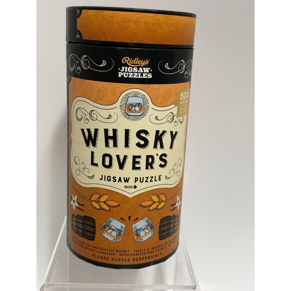Ridley's Games Whisky Lover's 500 Piece Jigsaw Puzzle in Decorative Tube New